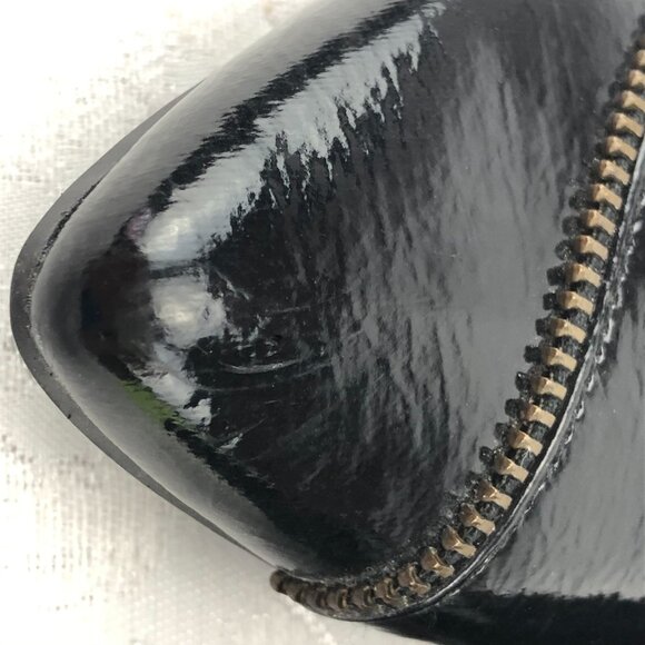 Mossimo Vallie Glossy Black Patent Zipper Flat Pointed-Toe Shoes Size 5½ - Picture 7 of 10